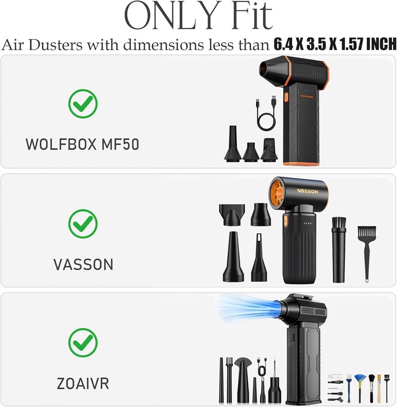 worfty Case for WOLFBOX MF50/ VASSON/ZOAIVR Electric Air Duster, Travel Portable Hard Storage Bag(Case Only) (Black) - Image 2